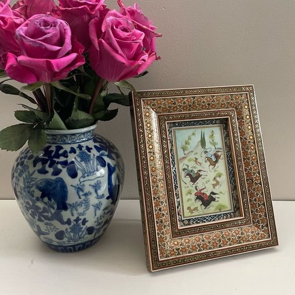 HOST PICK | Vintage | Persian Khatami Inlay Framed Art - Picture 3 of 12